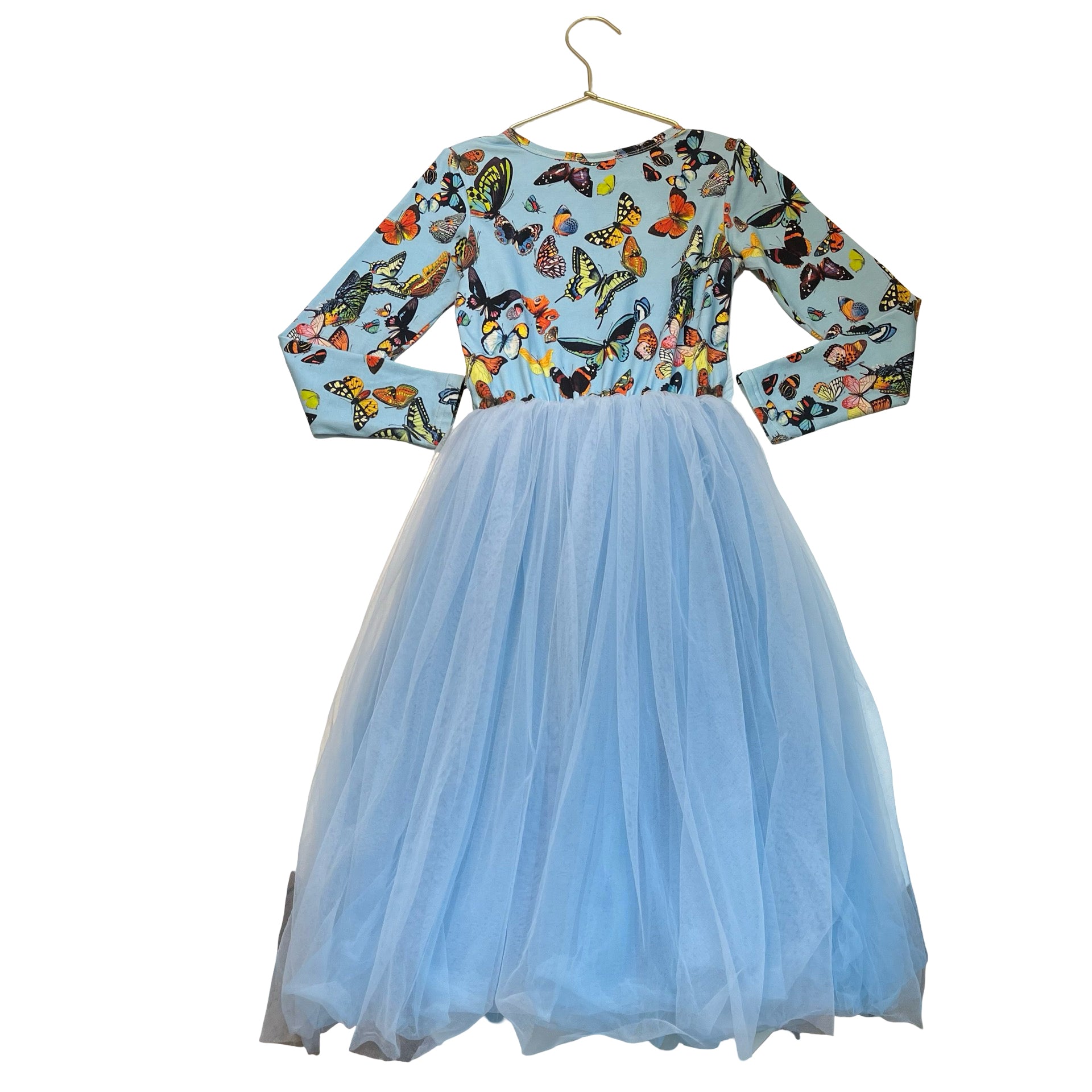Rock Your Kid Light Blue Butterfly & Tulle Dress - Size 7