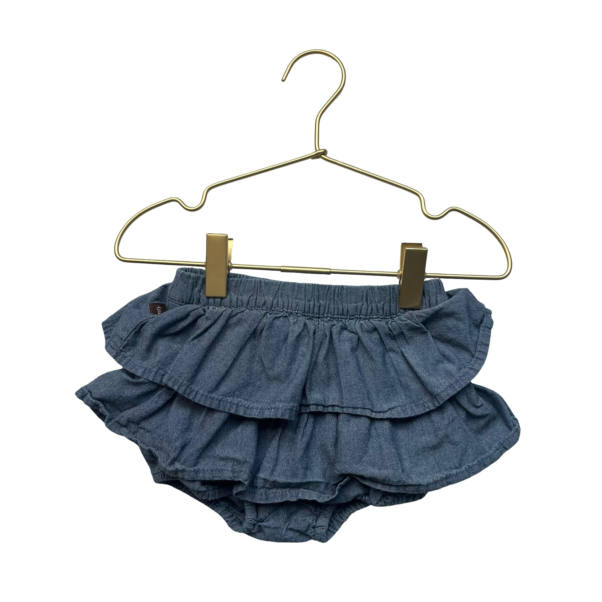 Tea Collection Chambray Ruffle Bubble Shorts - Size 12-18 Mo