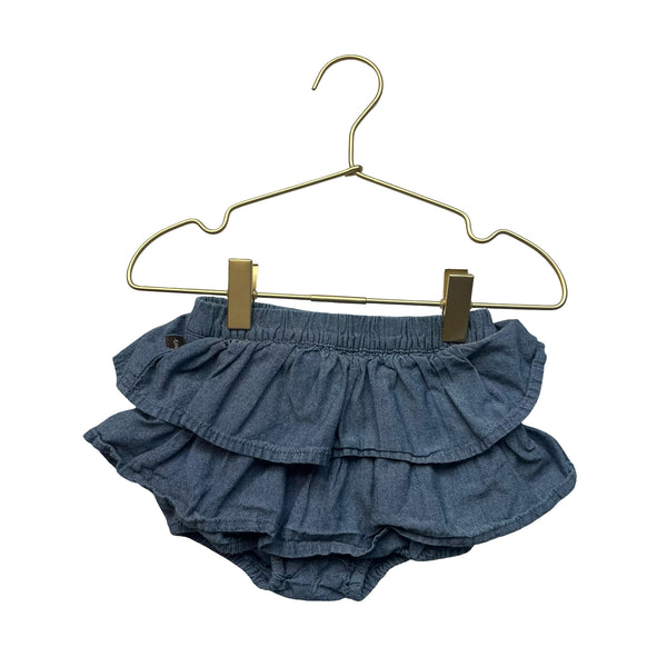 Tea Collection Chambray Ruffle Bubble Shorts - Size 12-18 Mo