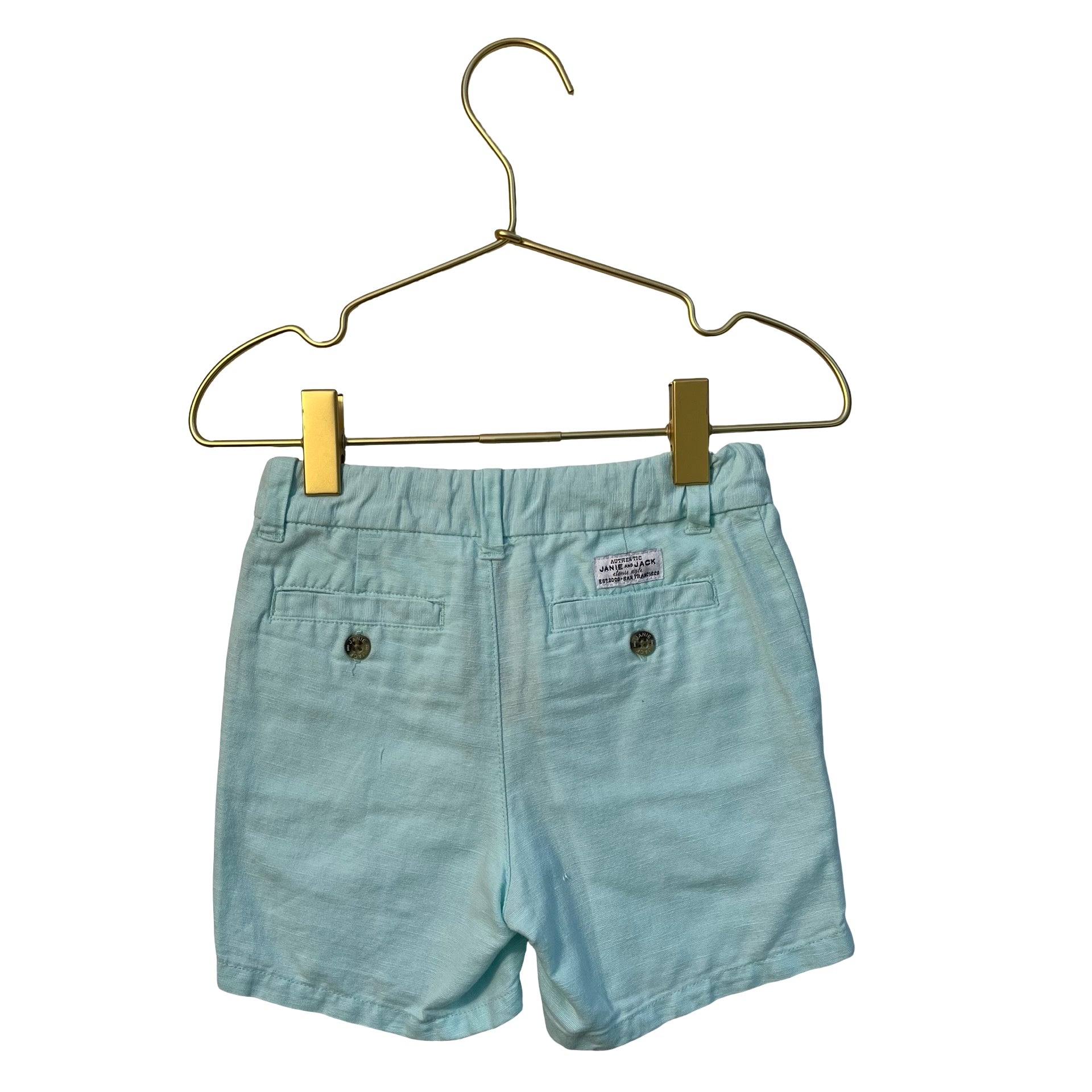 Janie and Jack Mint Green Linen-Cotton Shorts - Size 2T