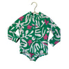 Hanna Andersson Green, Ivory, Pink Print Swim Suit - Size 3T