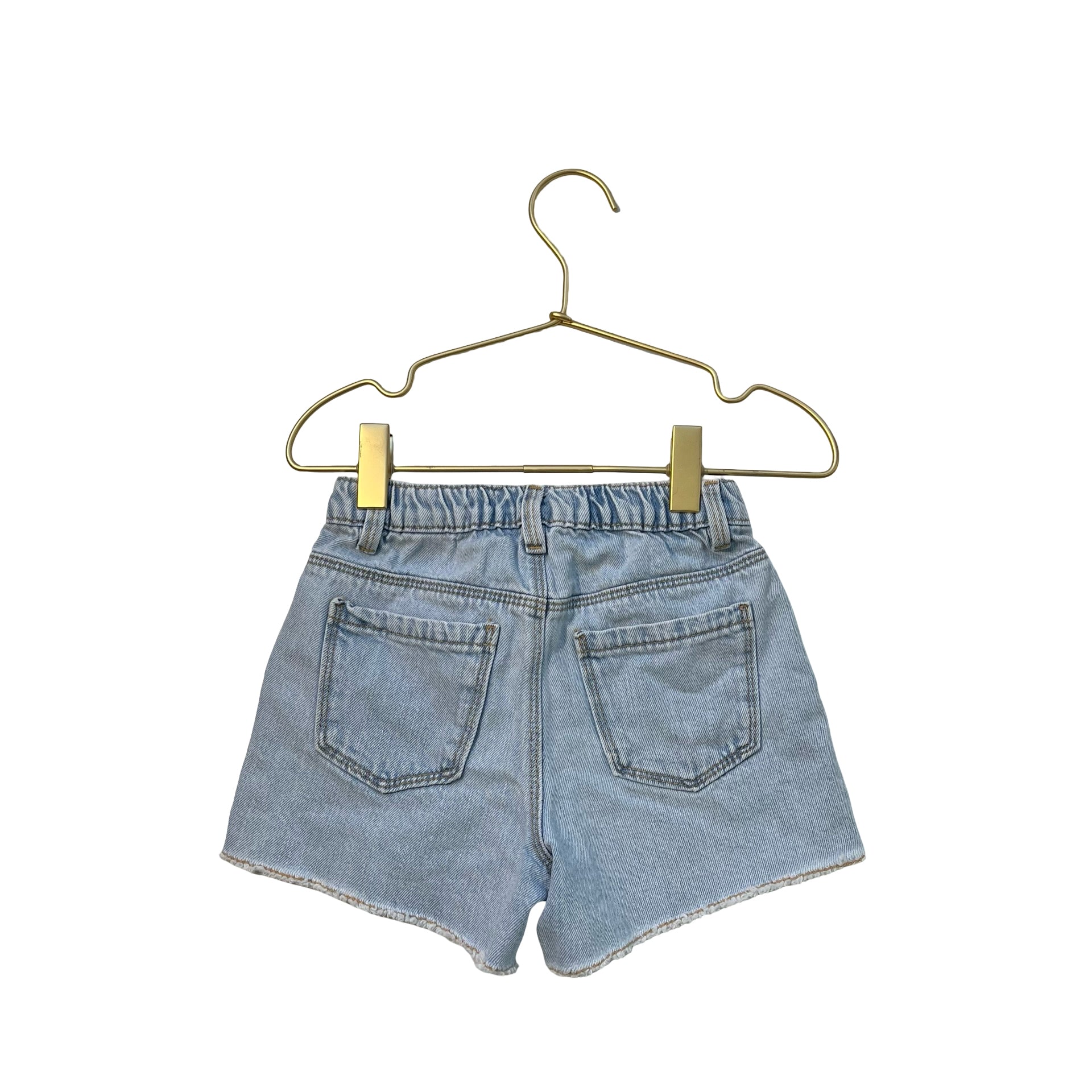 Zara Denim Jean Shorts, Crochet Flowers - Size 4