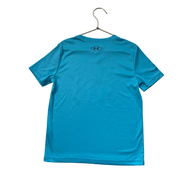 Under Armour Aqua Blue 'Born to Fish' Graphic Athletic T-Shirt - Size YSM 8