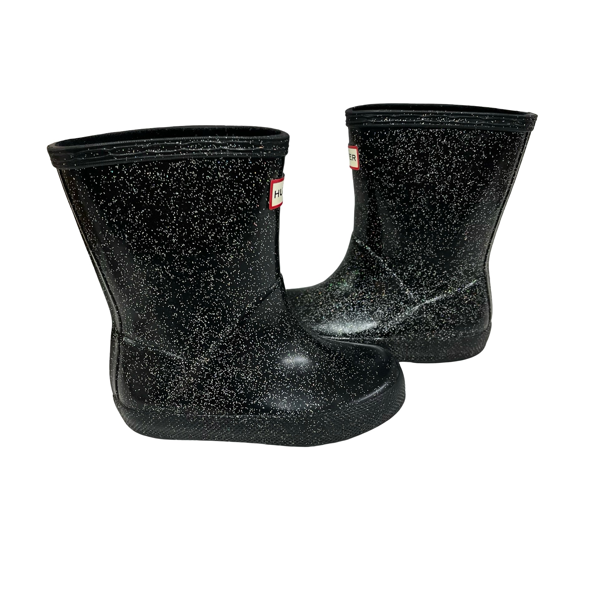 Hunter Black Glitter Rain Boots - Size US 7G/6B (UK 5 EU 22)