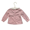 Baby Boden Pink Stripe Hedgehog & Leaves Applique Top - Size 6-9 Mo