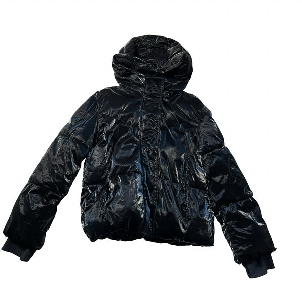 Gap Kids Black Irridescent Hooded Puffer Jacket - Size M 8