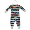 Hanna Andersson Stripe & Race Car Print One-Piece PJS - Size 3-6 Mo