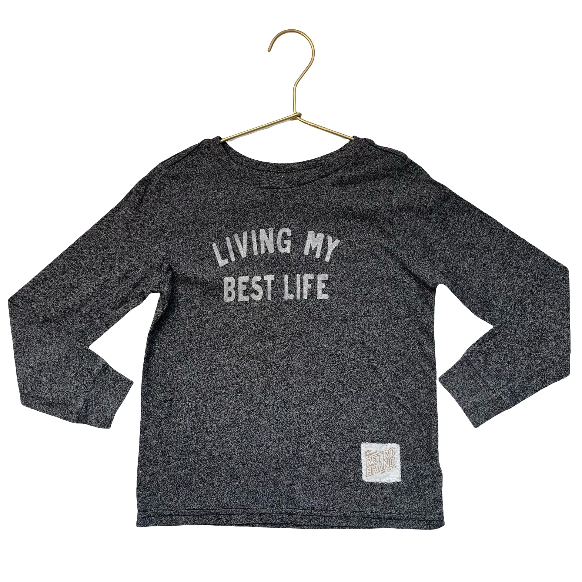 Retro Brand Gray 'Living My Best Life' Shirt - Size 4T