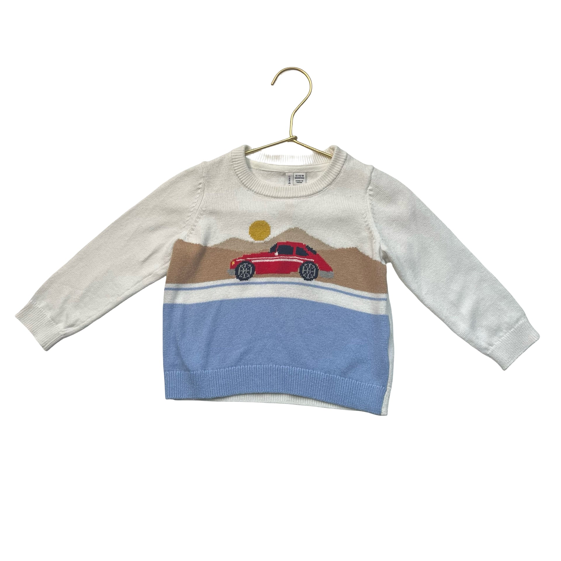 Janie and Jack Car Sweater - Size 12-18 Mo