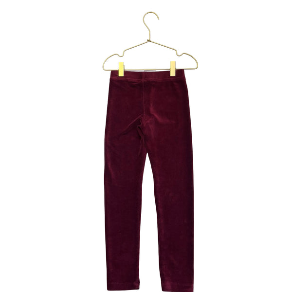 Crewcuts Burgundy Ribbed Velour Leggings - Size 7