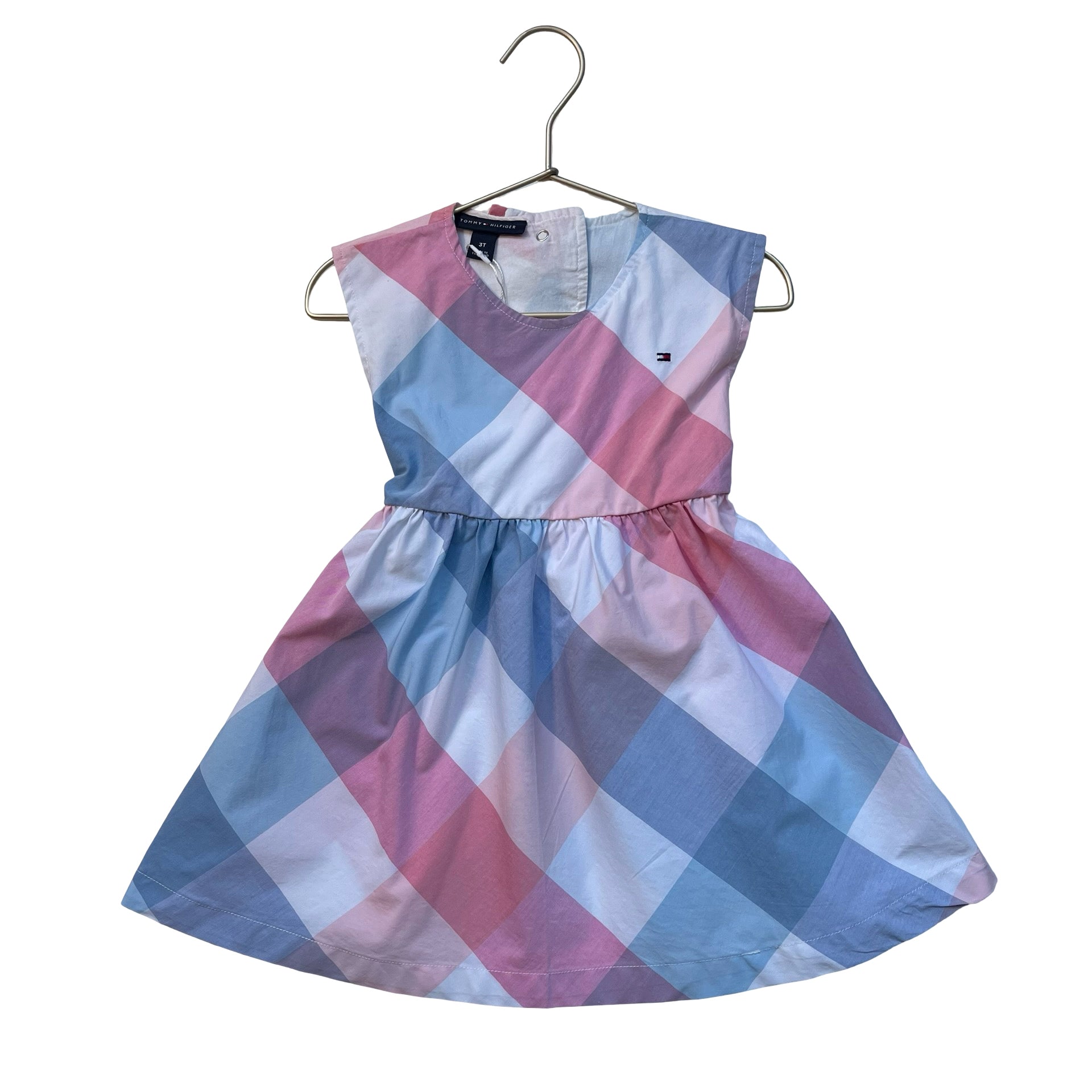 Tommy Hilfiger White, Pink, Blue Plaid Dress - Size 3T