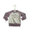 Jamie Kay Ivory & Light Plum Cat in Teacup Sweatshirt - Size 3-6 Mo
