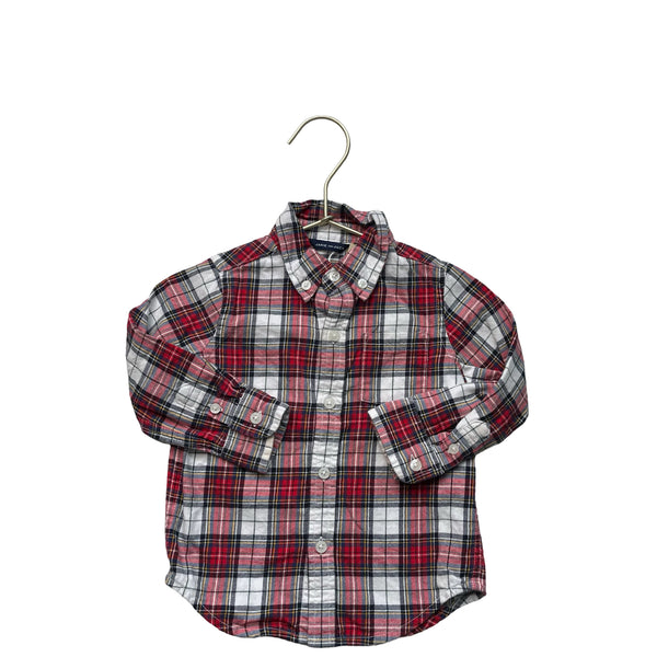 Janie and Jack Plaid Button Down Shirt - Size 12-18 Mo