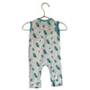 Kyte Ivory & Teal Otter One-Piece Overall Romper - Size 3-6 Mo
