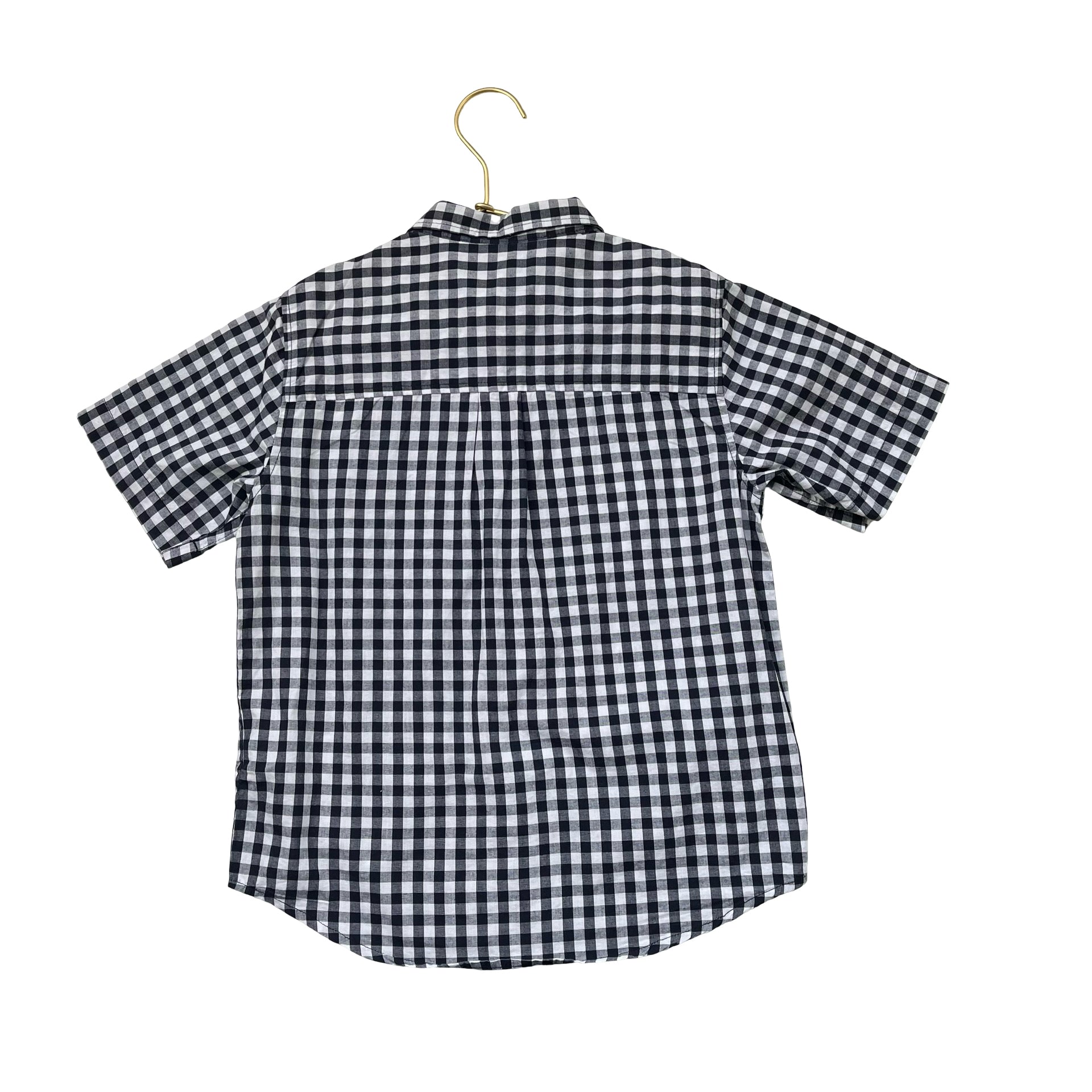 Old Navy Navy & White Check Button Down Shirt - Size S 6-7
