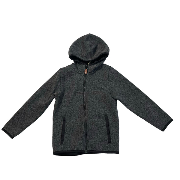H&M Dark Gray Knit Fleece Hooded Jacket - Size 5-6