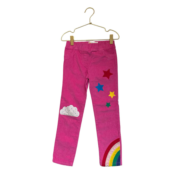 Boden Pink Corduroy Rainbow, Star, Cloud Pants - Size 6Y