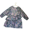 Zara Lavender, Gray, Ivory Pattern Shimmer Dress - Size 9