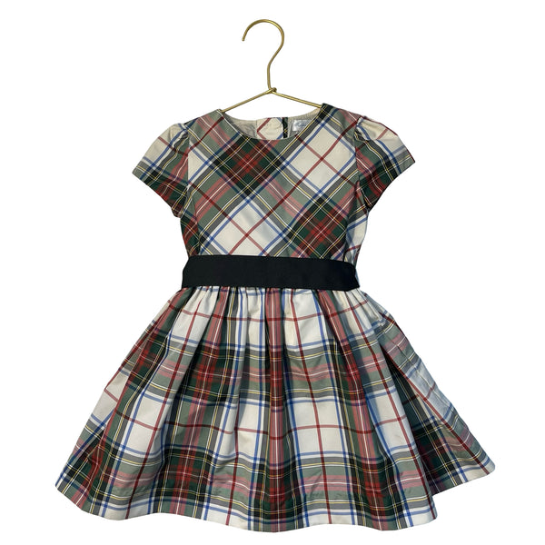Ralph Lauren Ivory Tartan Plaid Belted Dress & Bloomers - Size 24 Mo