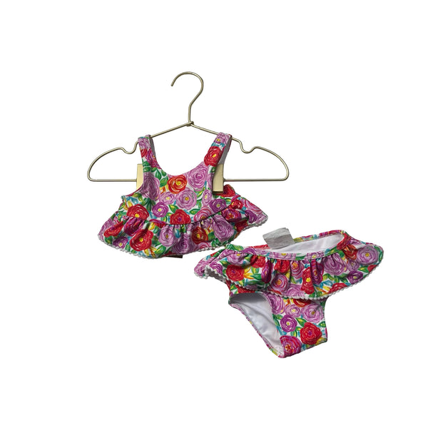 Posh Peanut Colorful Floral Bikini Bathing Suit - Size 6-12 Mo