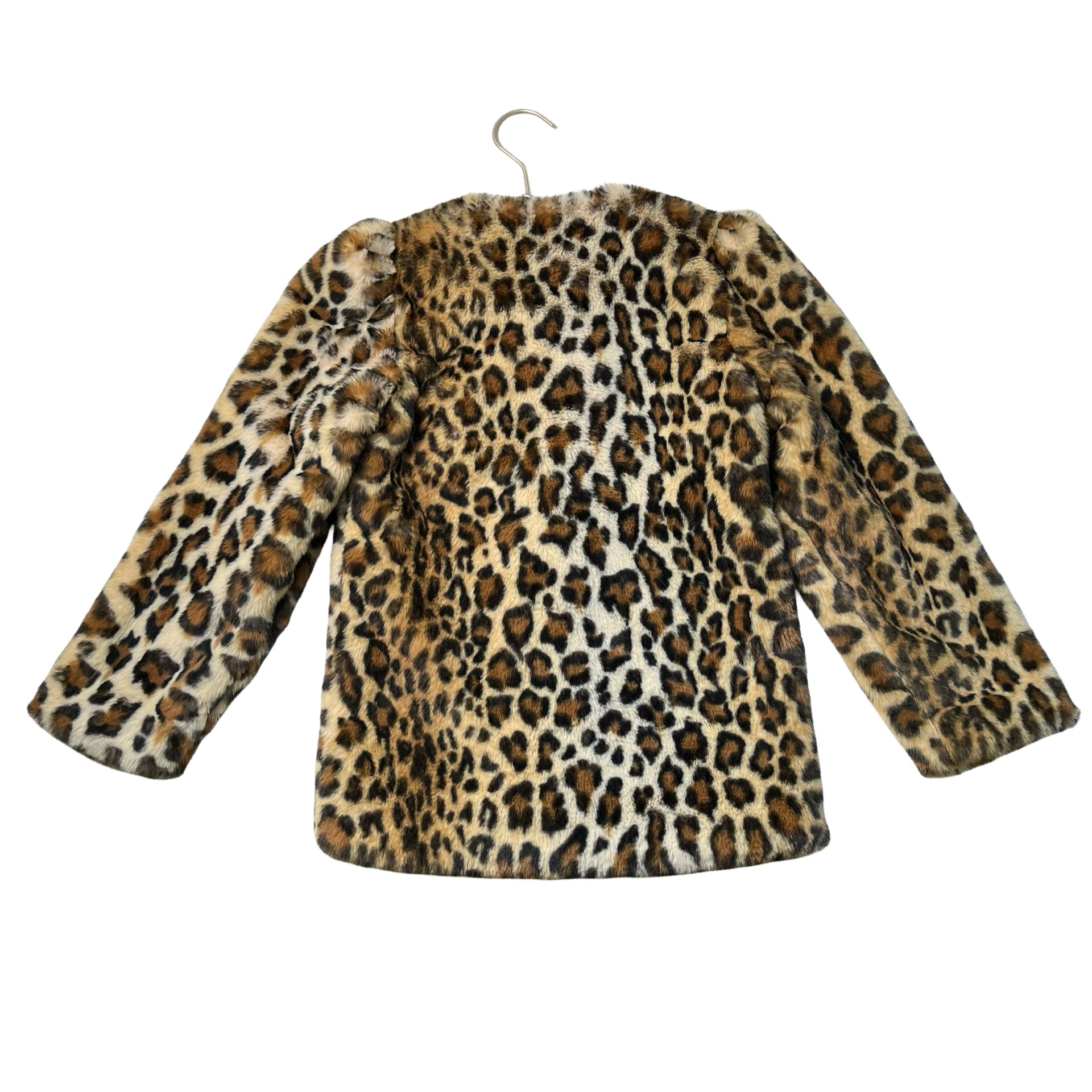 Tocoto Vintage Leopard Print Faux Fur Jacket - Size 6Y