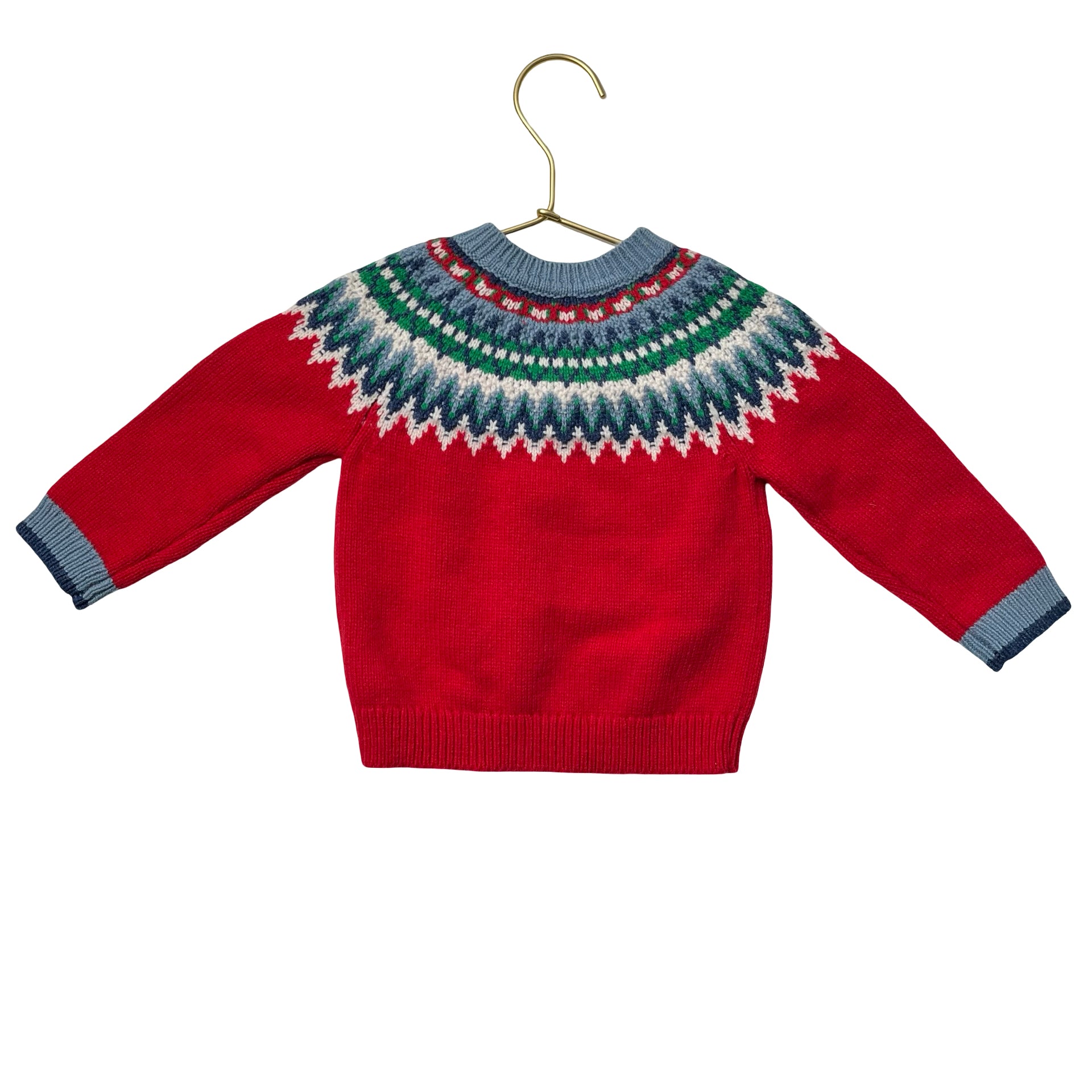 Baby Gap Red Fair Isle Sweater - Size 6-9 Mo