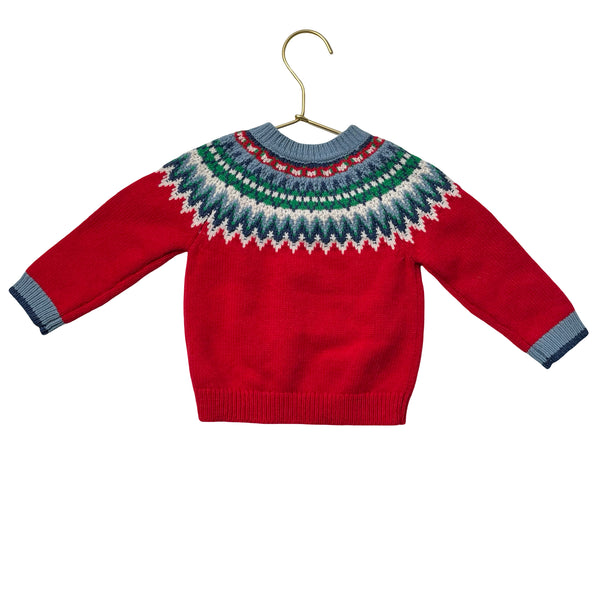 Baby Gap Red Fair Isle Sweater - Size 6-9 Mo