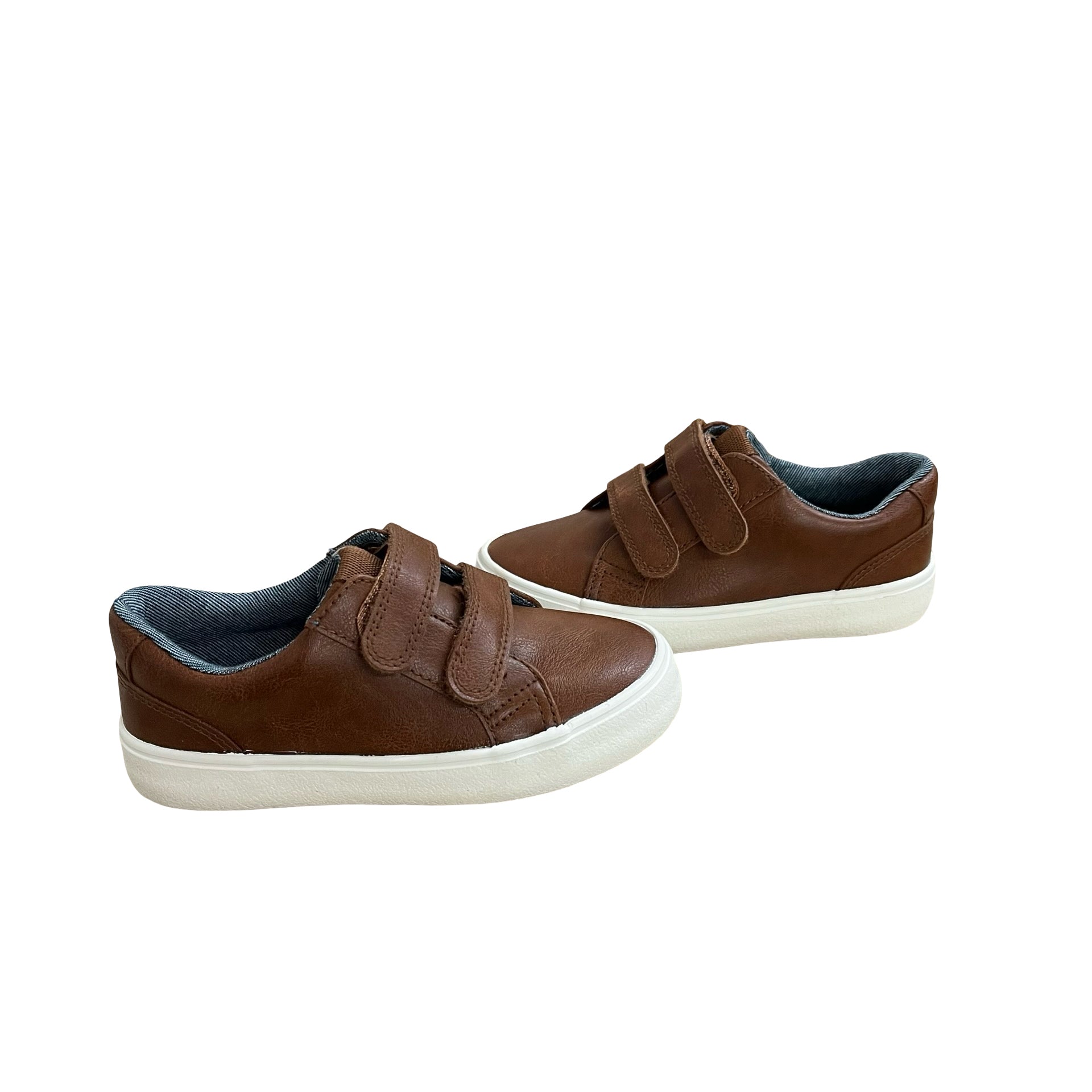 Cat & Jack Brown Faux Leather Velcro Sneakers in Box - Size 9