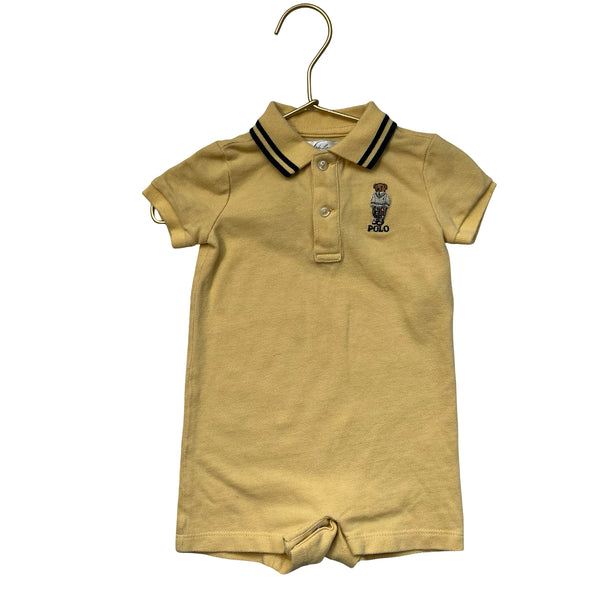 Ralph Lauren Yellow Polo Bear Polo Romper - Size 6 Mo