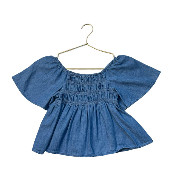 Old Navy Chambray Smocked Top - Size L 10-12