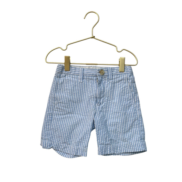 Crewcuts Blue & White Striped Seersucker Shorts - Size 4