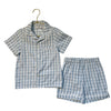Petite Plume Light Blue Check 2 Piece PJ Set - Size 3