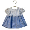 Janie and Jack Blue & White Striped Seersucker & White Eyelet Top - 18-24 Mo