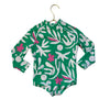 Hanna Andersson Green, Ivory, Pink Print Swim Suit - Size 3T
