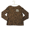 Old Navy Brown & Black Leopard 'Lead with Love' Shirt - Size L 10-12