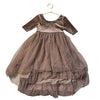 Indie Blue Light Brown Velvet & Tulle Dress - Size 2T