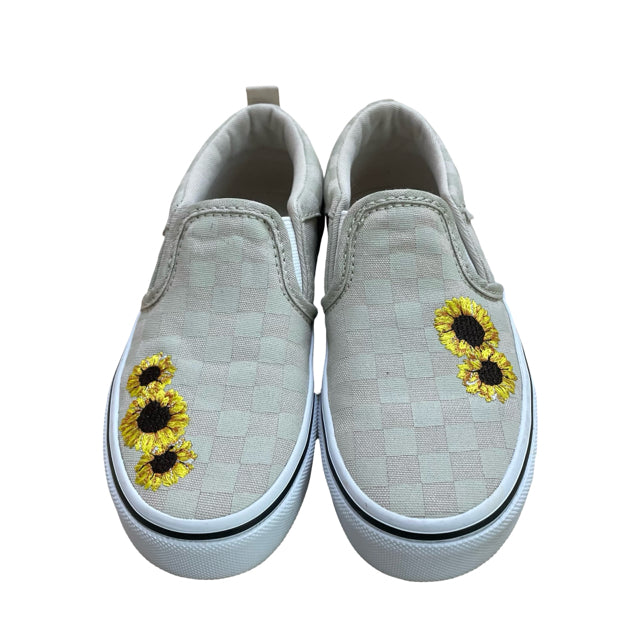 Vans Asher Taupe Check Sunflower Slip-On Sneakers New in Box - Size 13