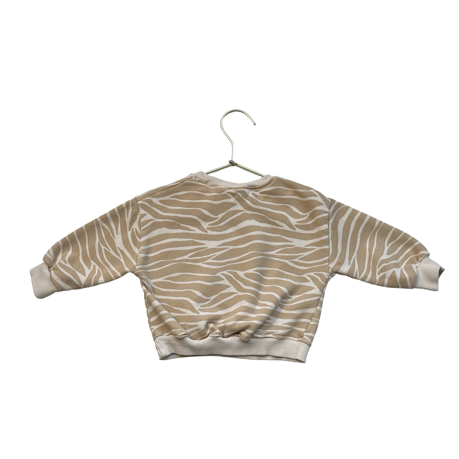 Zara Tan & Ivory Zebra Print Sweatshirt - Size 9-12 Mo