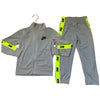Nike Gray & Neon Green Zip-Up Track Jacket & Athletic Joggers - Size 4
