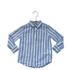 Janie and Jack Blue & White Striped Linen-Cotton Button Down Shirt - Size 2T