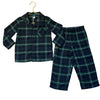 Old Navy Green & Navy Tartan Plaid Flannel 2 Piece PJs - Size 2T
