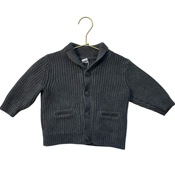 Baby Gap Gray Cotton Chunky V-Neck Cardigan Sweater - Size 12-18 Mo