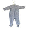Jacadi Gray Velour Scallop Footed One-Piece - Size 3 Mo