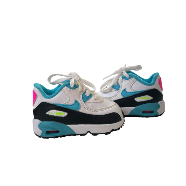 Nike Air Max White, Aqua, Pink, Black Sneakers - Size 4C