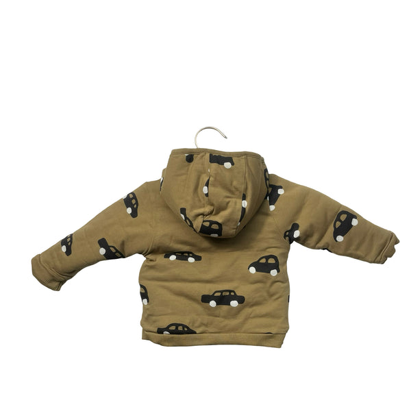 Babyface Reversible Tan Car Print & Gray Reversible Jacket - Size 9 Mo