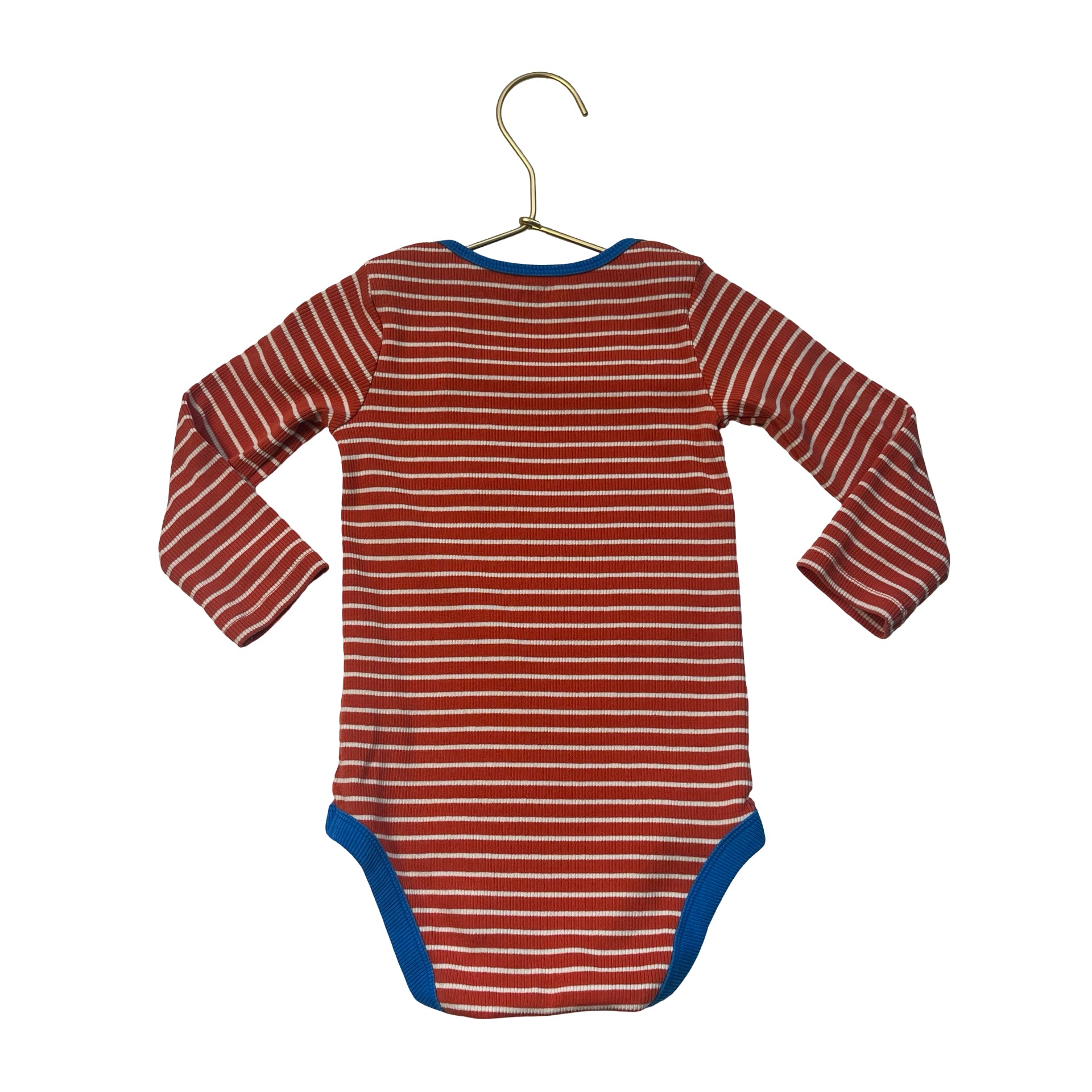 Baby Boden Orange Striped Ribbed Onesie Bodysuit - Size 18-24 Mo