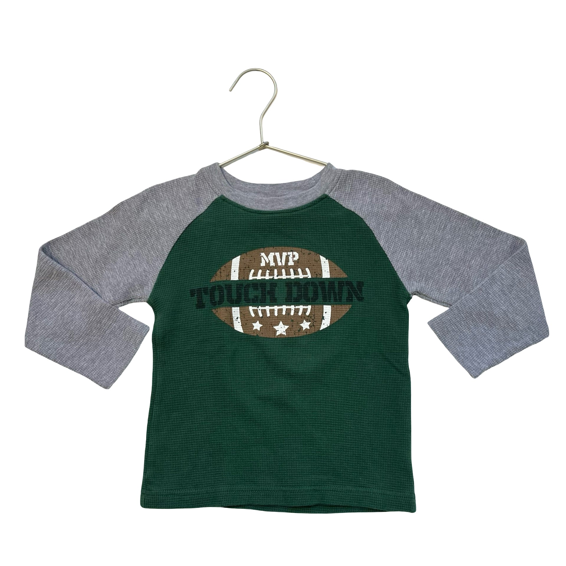 Mish Boys Green & Gray Waffle 'Touch Down' Shirt - Size 3