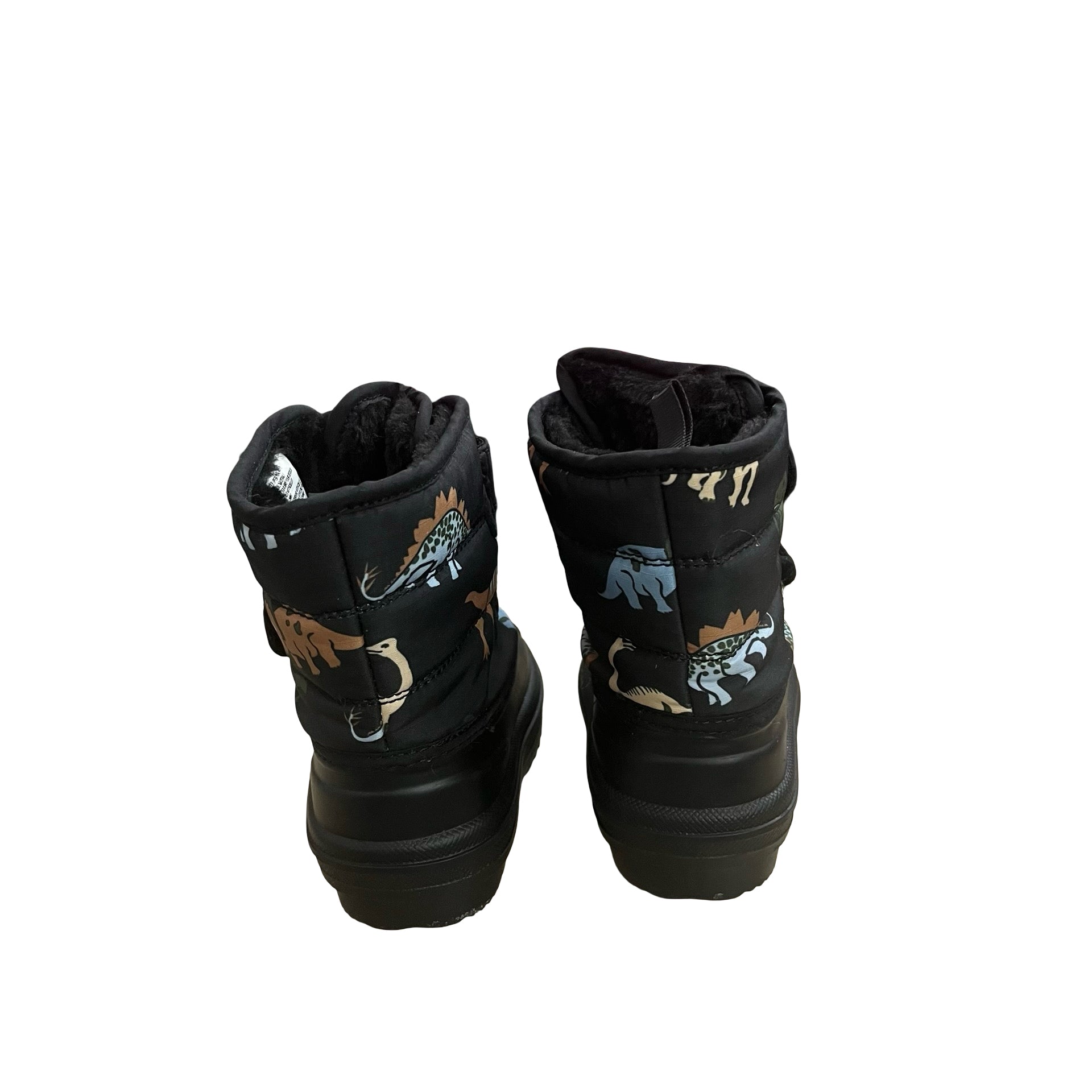 Children's Place Black Dino Print Winter Boots - Size 5