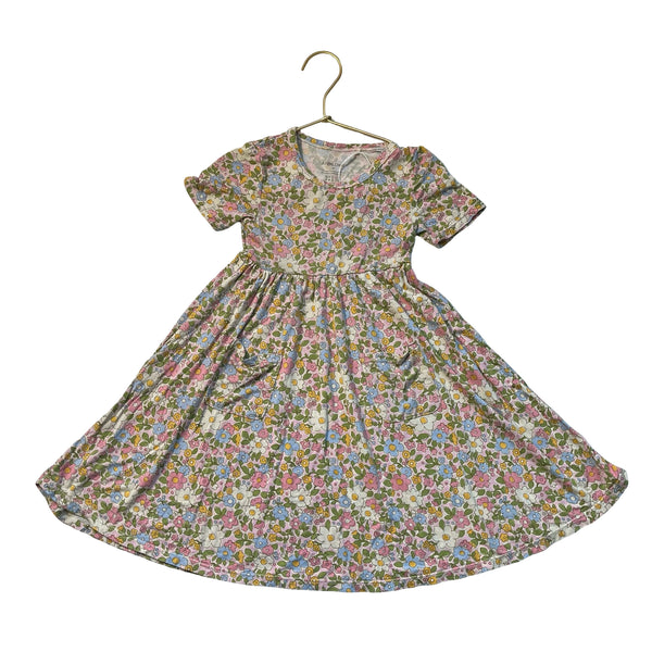 Angel Dear Pink Flower Print Dress - Size 4T