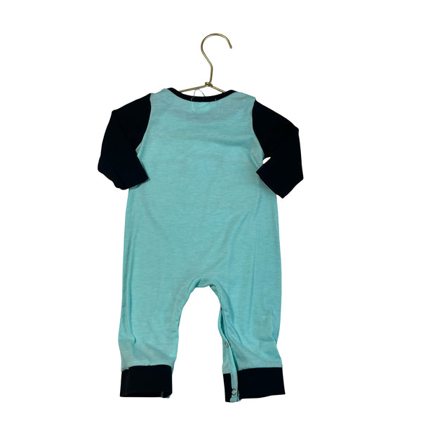 Marie Nicole Light Teal Candy Corn Applique One-Piece - Size 3-6 Mo